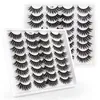 New Arrival 16 Pairs Thick Natural Mink False Eyelashes Set Soft & Vivid Multilayer Reusable Handmade 3D Fake Lashes Extensions Curly Crisscross Eyes Makeup