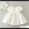 Robes Bébé Vêtements Bébé Enfants Maternité Drop Delivery 2021 Né Robe De Baptême Filles Princesse Dos Solide Bow Strap Robe De Soirée Perspectiv