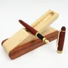 Étui à stylo en bois boîte pliante avec stylo plume, stylos à bille porte-crayon fournitures de bureau scolaire personnalisé votre Logo