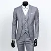 3 pezzi Mens Blazer Suit per matrimonio Slim Fit Business Office Groom Party Jacket Costumi Uomo Suit con pantaloni Gilet Costume Homme X0909