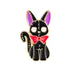 Broches de esmalte jiji de gato preto, broches de filmes de desenho animado, crachá de animal personalizado para bolsa, chapéu, roupas, lapela, colar, joias, presente, crianças 6894772