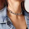 Colliers de mode en aluminium court clavicule chaîne tour de cou rétro style punk collier en métal tendance femmes bijoux fille cadeau de fête