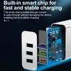 5V 3a Hem Travel Wall Charger Power Adapter 3 Port för iPhone Samsung Huawei Android Telefon PC Bra