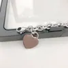 Tiffanyans Silver Bracelet Heart Round Couple Stainless Steel Chain Hand Fashion Jewelry Day Wholesale