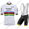 White World Quick Step Cykling Jersey Set Race Clothing Road Bike Suit Cykel Bib Shorts Maillot Cyclisme Racing Sets