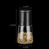 2 Pieces Premium Manual Salt Mill Clear Glass Body Pepper Grinder, Adjustable Ceramic Grinding, Spice Tools 210712