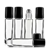 700 stks / partij 10 ml lege rol op glazen flessen roestvrij stalen roller duidelijke 10ml navulbare fles voor geur essentiële olie SN5509
