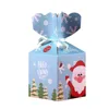 StoBag 20pcs Christmas Candy Chocolate Package Paper Box Santa Claus Wedding Favor Fishtail Gift Box Party With Ribbon 210602