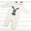 Oso líder bebé niño mamelucos nacido niño traje lindo dibujos animados conejito niñas mamelucos punto playsuit niños unisex ropa trajes 210708