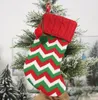 Julstrumpor Stickad present godisväska Ren Snowflake Strumpor Xmas Tree Ornament Storage Bags Party DEBRORT 5 FÄRGOR BT6680