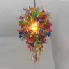 Moderner Lampenketten-Kronleuchter, mehrfarbig, 61 x 121 cm, Kronleuchter aus 100 % mundgeblasenem Muranoglas, Lichter für Zuhause, Geschäft, Café, LED-Lampen, Hängeleuchten