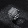 Bagues en diamant pour hommes, pierres glacées, haute qualité, mode or argent, bijoux Hip Hop