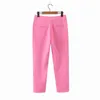 Women OL Summer Pants Casual Brand Solid Pockets Pant Female Elegant Office Lady Trousers Clothing 210513