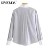 Kadın Moda Yay ile Ruffled Ofis Giyim Bluzlar Uzun Kollu Button-Up Kadın Gömlek Blusas Chic Tops 210420