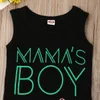 0-24m Sommarfödd Spädbarn Baby Boy Kläder Set Brev Mamas T Shirt Vest Shorts Casual Beach Holiday Outfits 210515