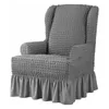 Housses de chaise à oreilles, housse de protection, style jupe extensible, résistante à la saleté, rouge, gris, noir294v