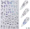 Golden Silver Quality 3D Butterfly Nail Art Stickers Adhesive Sliders Färgglada överföringsdekaler Folier Wraps Dekorationer Laser