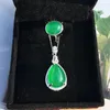 Jadery Classic 925 Sterling Zilveren Ring / Ketting voor Vrouwen Handgemaakte Natuurlijke Groene Jade Gemstone Crystal Sieraden Set Gifts 2021 Armband, Oor