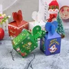 Stobag 20pcs Merry Christmas Favor Party Presentkartonger DIY Handgjorda Candy Choklad Biscuit Pzckage Papper Box Decorating Supplies 210602