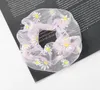 Nya Kvinnor Elastiska Kawaii Mesh Hårband Tie Tuggum Flickor Skriv ut Floral Lace Scrunchie Ponytail Transparent Tulle Hår Tillbehör Eppacket