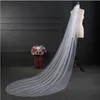Bridal sluiers mode 1 layer tull eenvoudig mooie 300cm lange bruiloft sluierblusher voile mariage cut edge mousseline met kam