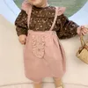 Bambino del bambino dei capretti del bambino cinturino gonna per le ragazze tuta di velluto a coste outfit vestiti primavera estate nuove mini gonne casual abbigliamento per bambini 210413