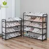 MROSAA 4/5 TILLER STÅLPIPE Avtagbar dammskyddad skoutrymme Arrangörsskor Space-Saving Stand Cabinet Shelf 20 Pare 210609