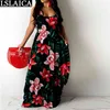 Loose Sling Long Dress Floor-Length Backless Dresses for Women Casual Fashion Sale Floral Printing Vestido De Mujer 210515