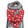 ボタンスカーフラップ女性クリスマスプリントスカーフプラスベルベットバタフライパターン多目的ショールネック暖かい三角スカーフQ0828