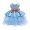 Robes de fille enfant en bas âge bébé 1er anniversaire baptême pour filles vert noël dos nu princesse fête tutu robe arc enfants cérémonie costumefille