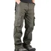 Hombre Pantalones de carga para hombre Multi Multi Bolsets Militares Grandes Tamaño 44 Pantalones tácticos Hombres Outwear Ejército Holgura recta Pantalones largos