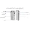 O original Yocan Uni Twist Battery Mod Largura e Altura ajustável ajuste 510 Cartuchos Vape