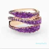 Ki 2022 Anello da donna Versione Same Spiral Sfalsato Smart Ring Female S warovski Element Crystal