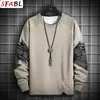 SFABL Hombres Moda Patchwork Sudaderas Con Capucha Sudadera Hombre Casual Manga Larga Cuello Redondo Sudaderas Hip Hop Harajuku Pullover Hombres 210818