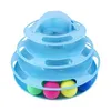 3 Levels Pet Cat Toy Funny Tower Tracks Disc Toys Training Intelligence Amusement Plate Ball For s Kitten 211122