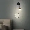 Vägglampa Minimalistisk LED Light Living Room Bedroom Bedside TV Bakgrund Black Aisle Inredning Dekoration Inredning Fixtures