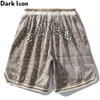 Bandana Shorts Men Elastic Waist Color Block Ribbon High Street Men's Shorts Mesh Double Layer Shorts for Man 210603