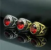 ABD Ordusu Titanyum Çelik Yüzük Kırmızı Zirkon Yüksek Kalite Retro Erkek Yüzüğü