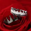 Anneaux de mariage couronne Couple hommes femmes mode noir argent couleur bague de fiançailles ensemble de bijoux de mariée cadeaux d'amant