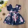 Çocuklar Bebek Kız Çiçek Backless Parti Pageant Örgün Tutu Balo Elbise Sundress Q0716