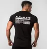 新しい夏のファッションのalphaleteの半袖Tシャツボディービルやフィットネスメンズジム服ワークアウトコットンTシャツの男性