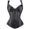 Overborst Sexy Satin Corset Met Cups Top Kant Steampunk Corsets En Bustiers Zwart Wit Body Shaper Vrouwen Taille Trainer Cincher