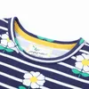 Stripes New Arrival Princess Flower Embroidery Girls Dresses Cotton Long Sleeve Fashion Children's Party Frocks Kids Dress Q0716