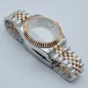 36mm / 40mm Zilver / Rose Gold Case Past Miyota 8205 8215 DG2813 Movement Sapphire Glass Steel Strap NH35 Case Q0902