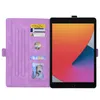 PU -läder -surfplattor för Apple iPad Pro 12.9 Samsung Galaxy Tab S7 Plus 11 12,4 tum T970 T976, Dual View Angle Butterfly Printing Flip Kickstand med kortplatser