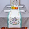 Easter Cotton Egg Bunny Table Runner Wedding Decoration Home Decor Kitchen Runners And Placemats 210709