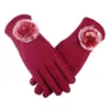 Luvas sem dedos Mulheres elegante Touch Touch Screen Velvet Winter Inverno Condução Ao Ar Livre Anti-Wind Mittens