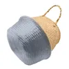 シーグラス織りのクリエイティブフォールデントホームストレージバケットおもちゃ雑貨服植物バスケットデスクトップデブリクリーニングバスケット
