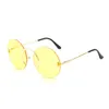 Mode Einzigartige Nasenring Runde Sonnenbrille Frauen Vintage Randlos Klarer Ozean Linse Eyewear Männer Sonnenbrille Schattierungen UV400