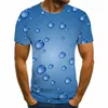 T-shirt da uomo 2021 Casual T-shirt personalizzata Girocollo Manica corta Estate Alte gocce d'acqua Street Style 3D Top